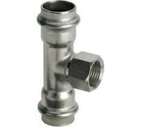 Тройник Viega Sanpress Inox, с SC-Contur, нержав.сталь, 42x1/2"x42 мм. 437220