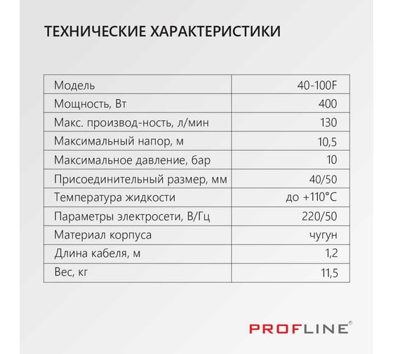 Насос циркуляционный PROFLINE фланцевый LUX 40-100F УТ-00048671