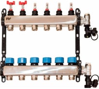 Коллекторная группа FV-PLAST нерж.сталь 1х3/4, 15 выходов с расх., воздухоотвод. AA906001015