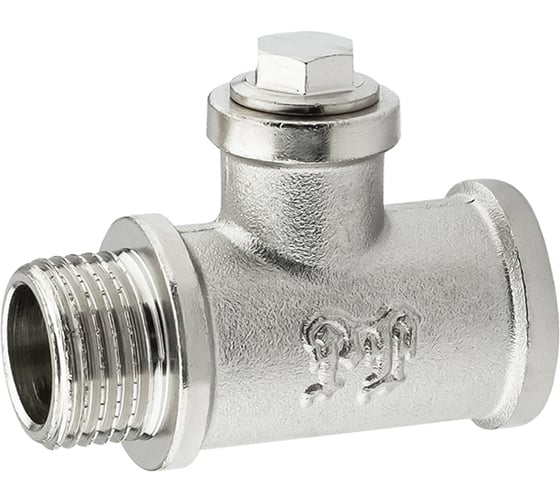 Тройник никелированный PROFACTOR под манометр/термометр, в/в/н 1/2" х 1/4" х 1/2" PF TF 169