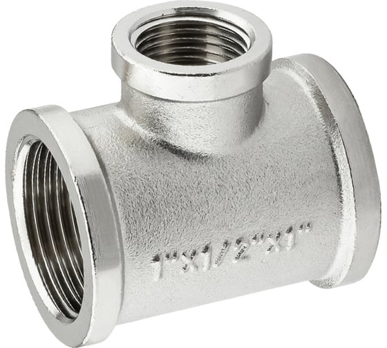 Тройник никелированный PROFACTOR в/в/в 1" х 1/2" х 1" PF TF 154