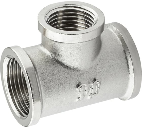 Тройник никелированный PROFACTOR в/в/в 3/4" х 1/2" х 3/4" PF TF 152