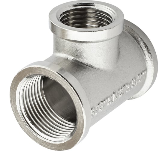 Тройник никелированный PROFACTOR в/в/в 3/4" х 1/2" х 3/4" PF TF 152