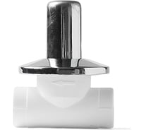 Клапан вентиль PRO AQUA PP-R с хромированной рукояткой Белый 32 PA43012b