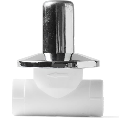 Клапан вентиль PRO AQUA PP-R с хромированной рукояткой Белый  32 PA43012b