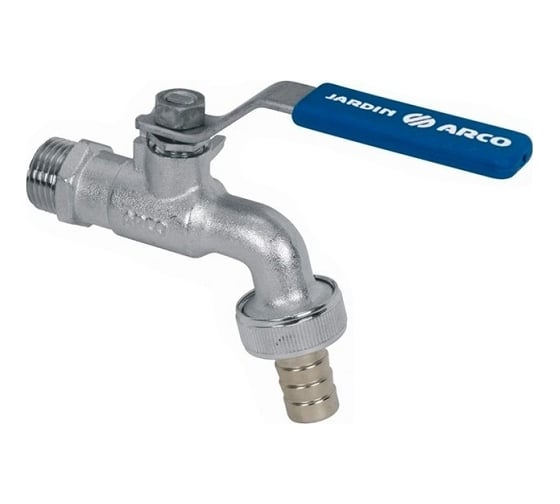 Садовый шаровый кран Arco рычаг 1/2"х3/4" - латунь хромированная 00063250 1