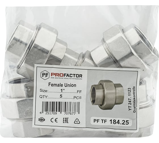 Муфта разъемная никелированная PROFACTOR в/в 1" PF TF 184.25
