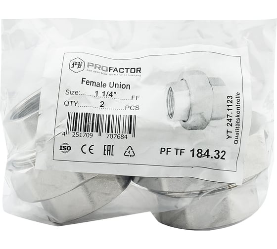 Муфта разъемная никелированная PROFACTOR в/в 1 1/4" PF TF 184.32