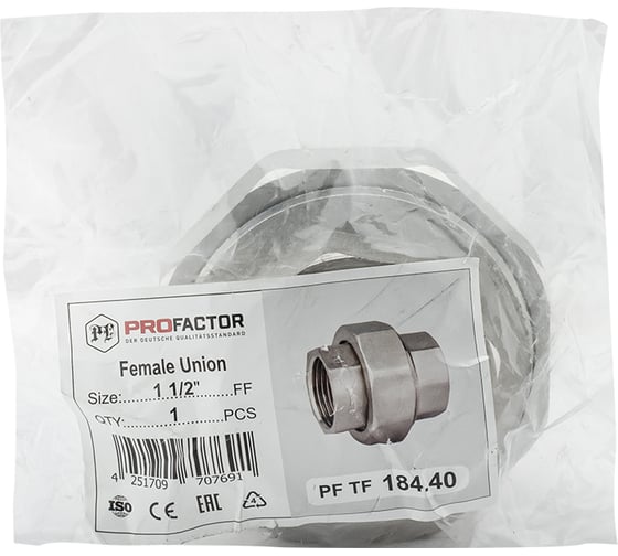 Муфта разъемная никелированная PROFACTOR в/в 1 1/2" PF TF 184.40