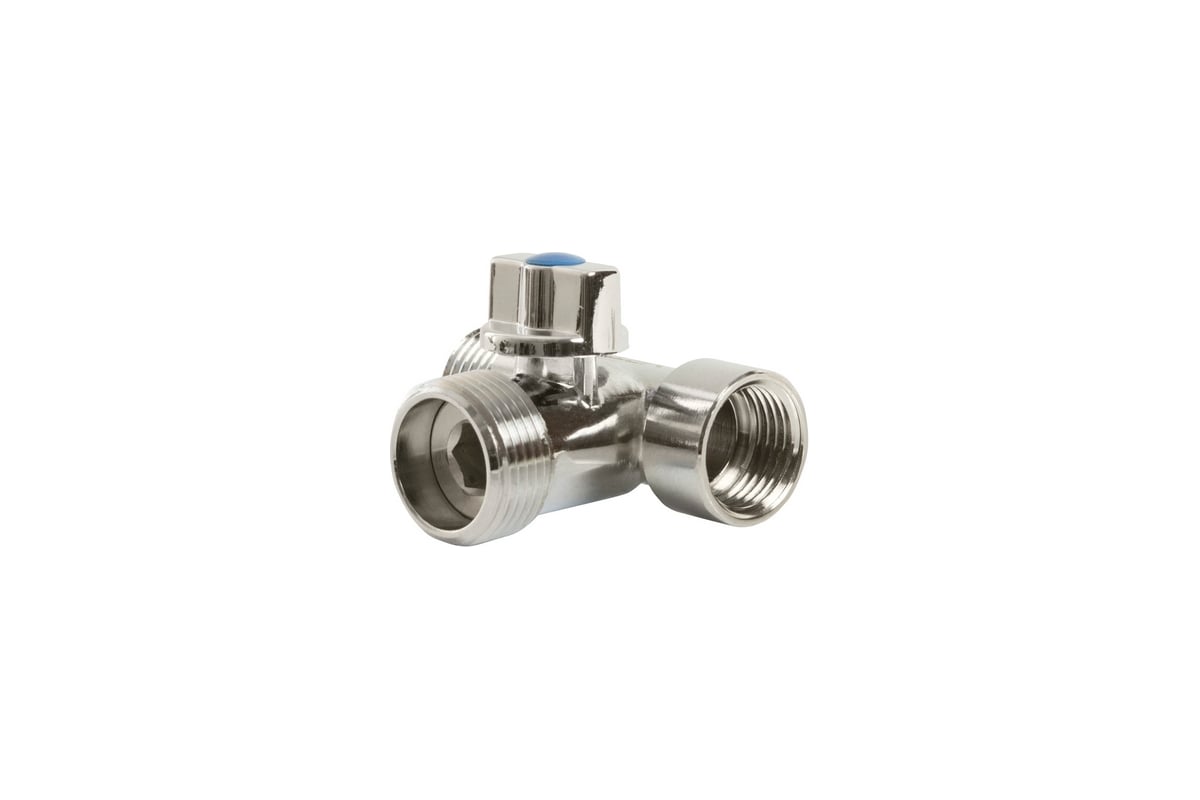 Кран 3-проходной шаровой VRT для стиральной машины 1/2''-3/4''-1/2'' вн ...