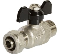 Кран шаровой для металлополимерной трубы VRT 1/2''х16. внутренняя/цанга, никель 528742