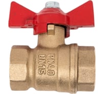 Кран шаровой Valfex N/P59 бирка для воды, 1/2" ВР/ВР, ручка-бабочка, латунный 11Б27фт1М, 96/24 VF.217.LB1.012.N/P59.Bir