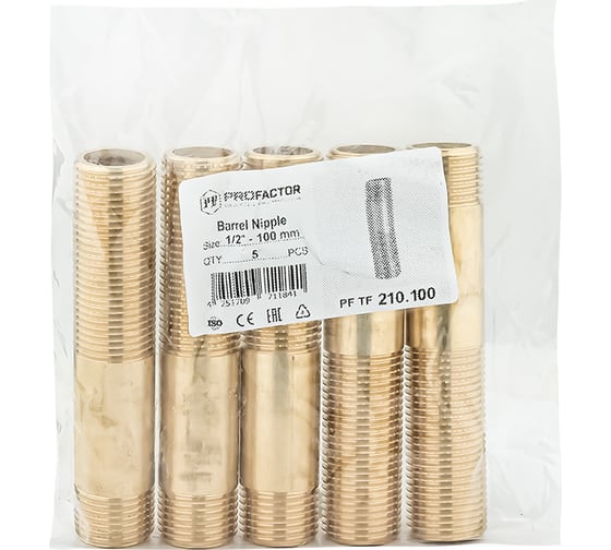 Сгон латунный PROFACTOR 1/2 х 100мм PF TF 210.100
