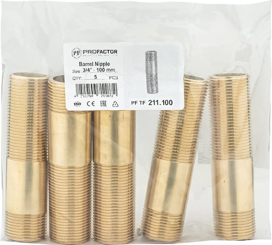 Сгон латунный PROFACTOR 3/4 х 100мм PF TF 211.100