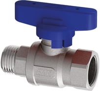 Кран шаровой FAR хромированный, 1/2"НР-ВР, бабочка синяя FS 3097 12BC