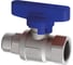 Кран шаровой FAR хромированный, 1/2"НР-ВР, бабочка синяя FS 3097 12BC 1