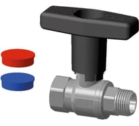 Кран шаровой FAR хромированный, 3/4" ВР-НР, высокая черная ручка FS 3097 M34C