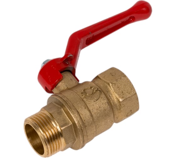 Кран шаровой Valfex N/P59 бирка для воды, 3/4" ВР/НР, ручка рычаг, латунный 11Б27фт1М VF.215.LR1.034.N/P59.Bir 1