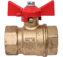 Кран шаровой Valfex N/P59 бирка для воды, 3/4" ВР/ВР, ручка бабочка, латунный 11Б27фт1М VF.217.LB1.034.N/P59.Bir