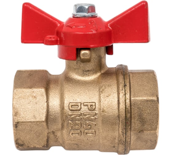 Кран шаровой Valfex N/P59 бирка для воды, 3/4" ВР/ВР, ручка бабочка, латунный 11Б27фт1М VF.217.LB1.034.N/P59.Bir