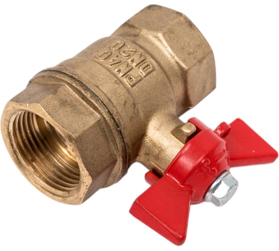 Кран шаровой Valfex N/P59 бирка для воды, 3/4" ВР/ВР, ручка бабочка, латунный 11Б27фт1М VF.217.LB1.034.N/P59.Bir