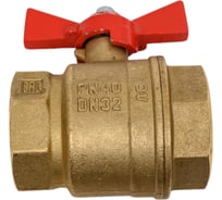 Кран шаровой Valfex N/P59 бирка для воды, 1 1/4" ВР/ВР, ручка бабочка, латунный 11Б27фт1М VF.217.LB1.114.N/P59.Bir