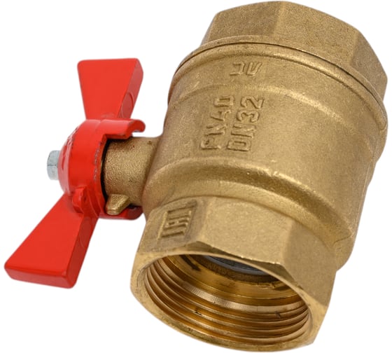 Кран шаровой Valfex N/P59 бирка для воды, 1 1/4" ВР/ВР, ручка бабочка, латунный 11Б27фт1М VF.217.LB1.114.N/P59.Bir