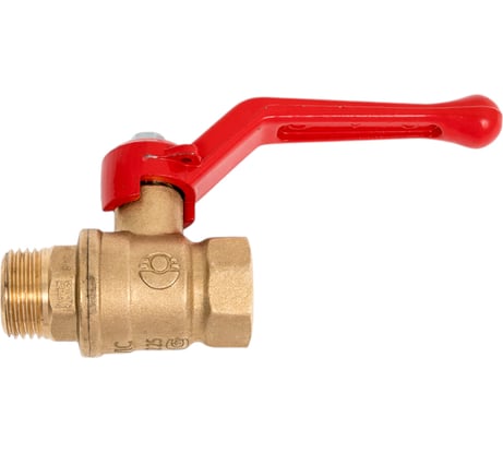 Кран шаровой Valfex N/P59 бирка для воды, 1/2" ВР/НР, ручка рычаг, латунный 11Б27фт1М VF.215.LR1.012.N/P59.Bir