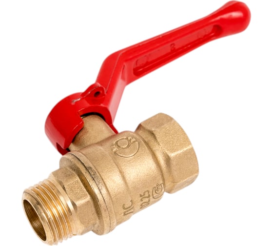 Кран шаровой Valfex N/P59 бирка для воды, 1/2" ВР/НР, ручка рычаг, латунный 11Б27фт1М VF.215.LR1.012.N/P59.Bir