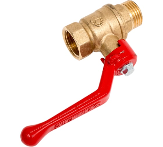Кран шаровой Valfex N/P59 бирка для воды, 1/2" ВР/НР, ручка рычаг, латунный 11Б27фт1М VF.215.LR1.012.N/P59.Bir