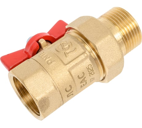 Шаровой кран ГАЛЛОП ПРАКТИК латунь 132 Ду20 Ру16 внутренняя/американка, бабочка  103261 107-6093