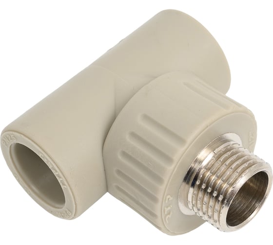 Тройник RTP PN25 комбинированный, наружная резьба D20х1/2", серая 10995 1