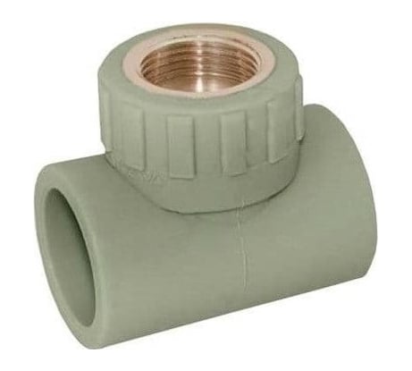 Тройник RTP комбинированный, внутренняя резьба PN25 D25х1/2", серая 10987