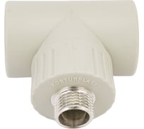 Тройник RTP комбинированный, наружная резьба PN25 D32х1/2", серая 11000