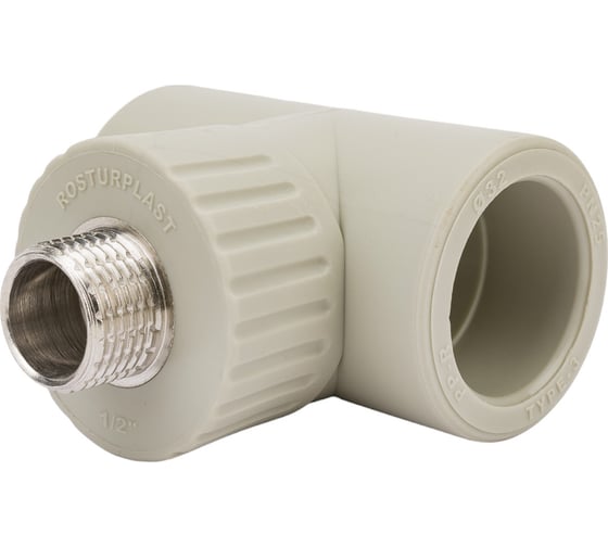Тройник RTP комбинированный, наружная резьба PN25 D32х1/2", серая 11000