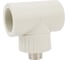 Тройник RTP комбинированный, наружная резьба PN25 D32х1/2", серая 11000 3