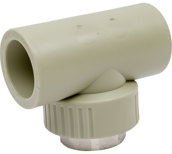 Тройник RTP комбинированный, внутренняя резьба PN25 D40х1 1/4", под ключ, серая 10992