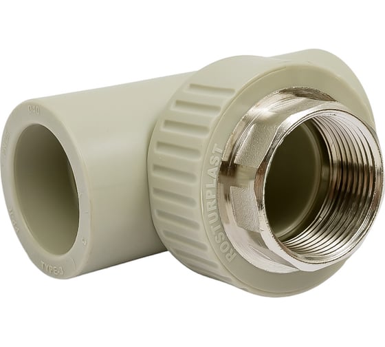 Тройник RTP комбинированный, внутренняя резьба PN25 D40х1 1/4", под ключ, серая 10992 1