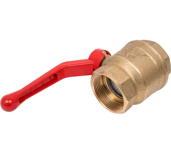 Кран шаровой Valfex N/P59 БИРКА для ВОДЫ 1 1/2" ВР/ВР ручка-рычаг, латунный 11Б27фт1М (8/2) VF.214.LR1.112.N/P59.Bir