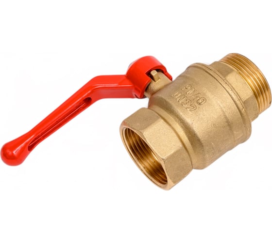 Кран шаровой Valfex N/P59 БИРКА для воды1 1/4" ВР/НР ручка-рычаг, латунный 11Б27фт1М (16/4) VF.215.LR1.114.N/P59.Bir 1