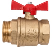 Кран шаровой Valfex N/P59 БИРКА для воды 1 1/4" ВР/НР ручка-бабочка, латунный 11Б27фт1М (24/6) VF.218.LB1.114.N/P59.Bir
