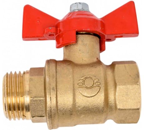 Кран шаровой Valfex N/P59 БИРКА для воды 1/2" ВР/НР ручка-бабочка, латунный 11Б27фт1М (96/24) VF.218.LB1.012.N/P59.Bir