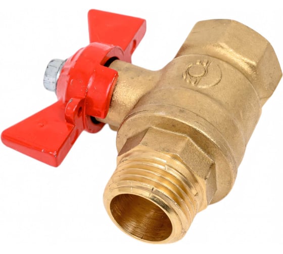 Кран шаровой Valfex N/P59 БИРКА для воды 1/2" ВР/НР ручка-бабочка, латунный 11Б27фт1М (96/24) VF.218.LB1.012.N/P59.Bir