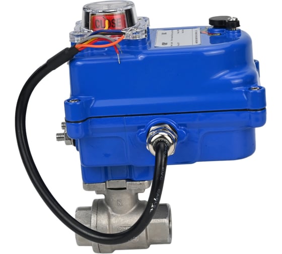 Кран шаровой DN.ru КШМП.316.230-ISO Ду20 Ру63 с электроприводом 003 blue 24В D160-12765 1