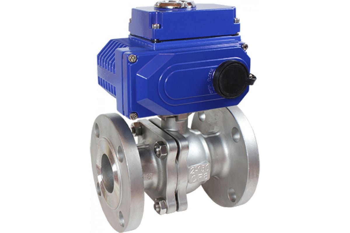Кран шаровый DN.ru КШФП.316.200 Ду25 Ру40 электропривод 003 blue 220В ...