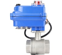 Кран шаровой DN.ru КШМП.316.230-ISO Ду32 Ру63 с электроприводом 003 blue 220В D160-12709