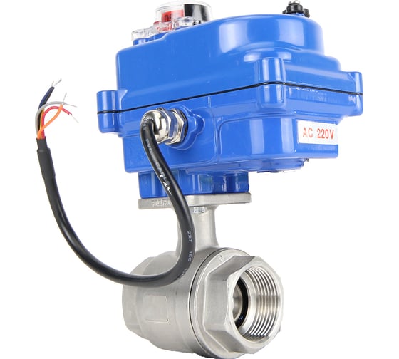 Кран шаровой DN.ru КШМП.316.230-ISO Ду15 Ру63 с электроприводом 003 blue 220В D160-12707
