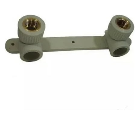 Угольник RTP PN25 комбинированный, с креплением двойной под смеситель, внутренняя резьба, D20х1/2 мм, серая 11046