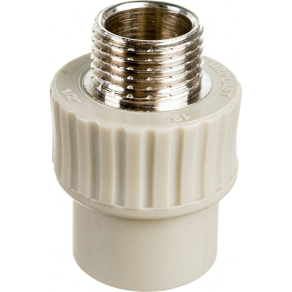 Муфта RTP PN25 комбинированная, наружная резьба, D20х1/2 мм, серая ...