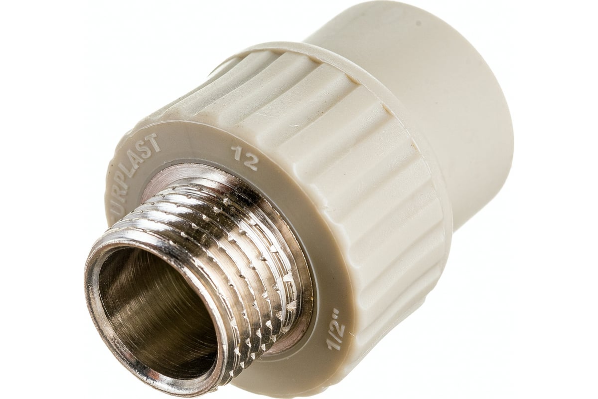 Муфта RTP PN25 комбинированная, наружная резьба, D20х1/2 мм, серая ...